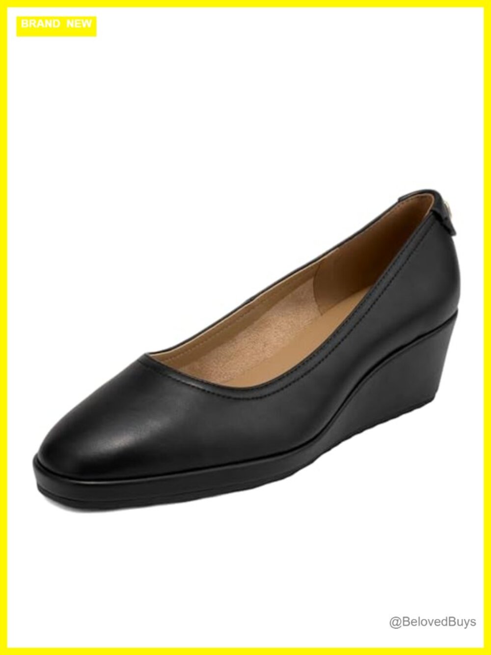 Aerosoles Roma Women's Comfortable Wedge Heel Slip-On Pump Faux Leather